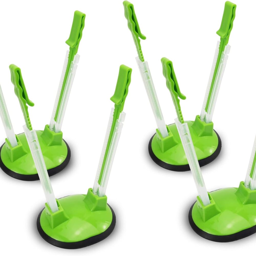 Ruibo Baggy Rack Holder For Food Prep/Ziplock Bag, Meal Planning/Plastic Freezer Bag Holders Stand, Green, Pack of 4-4 Pcs